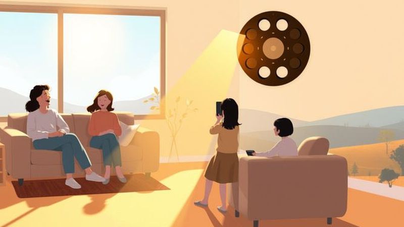 Un salón íntimo con luz dorada