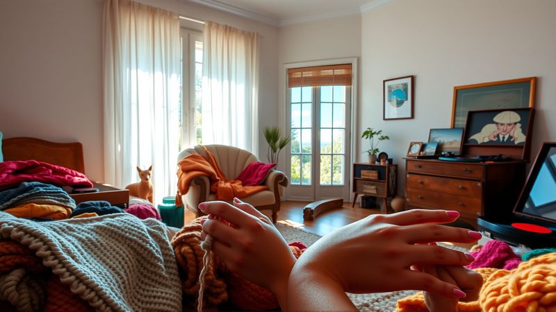 Una mujer crea con delicadeza en calma
