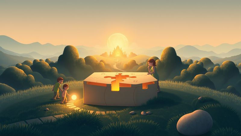 Figuras exploran pacíficamente un misterioso viaje