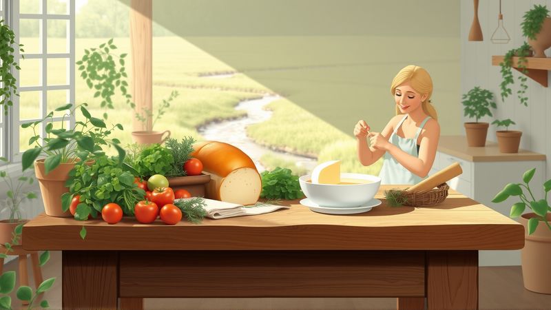 Una cocina serena celebra la abundancia