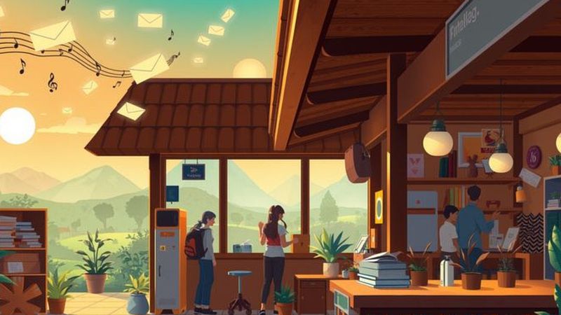 Un atelier digital tranquilo observa un mundo pixelado