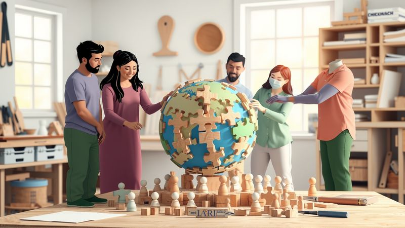 Un grupo crea un globo terrestre