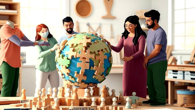 Un grupo crea un globo terrestre