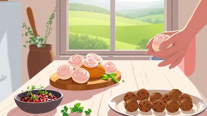 Una cocina cálida crea comida pacífica