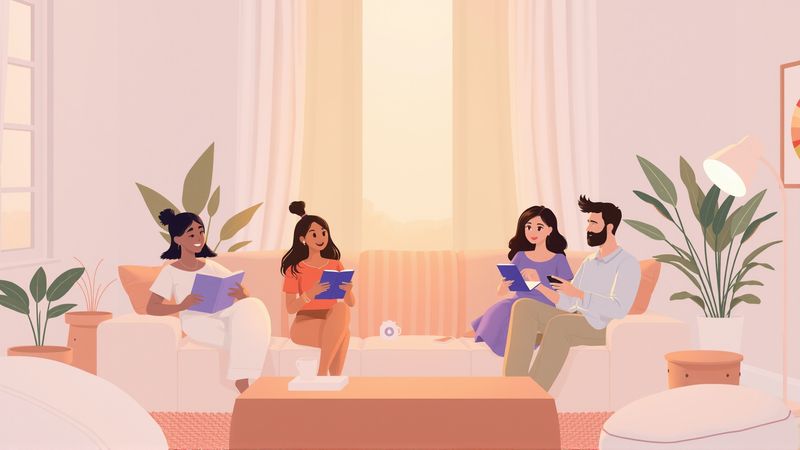 Familia disfruta un hogar cálido y sereno