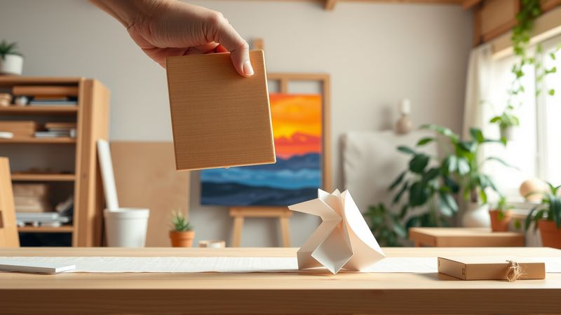 Un artesano crea arte tranquilo y bello