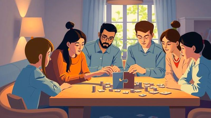 Un grupo se enfoca en un rompecabezas