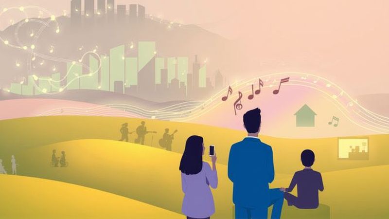 Notas musicales iluminan una evolución artística serena
