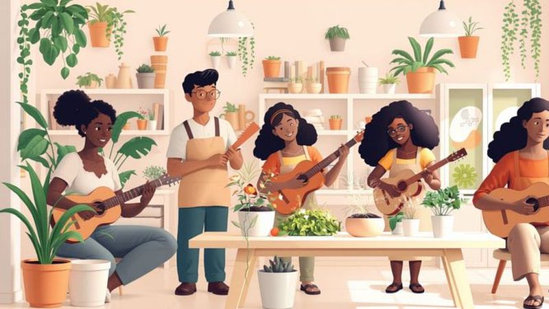 Un taller creativo irradia alegría colaborativa