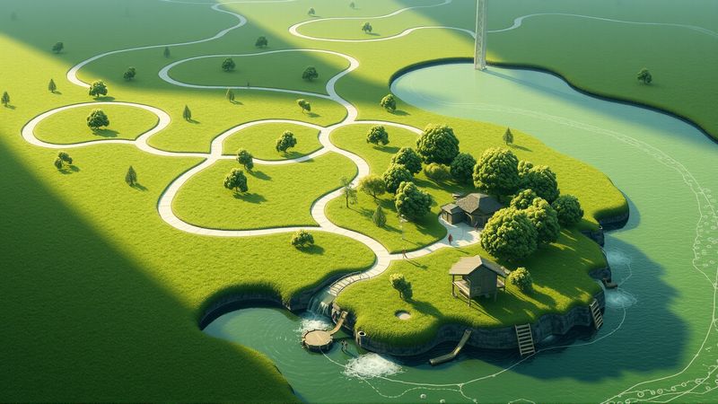Un paisaje estratégico se construye armoniosamente