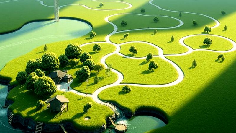 Un paisaje estratégico se construye armoniosamente